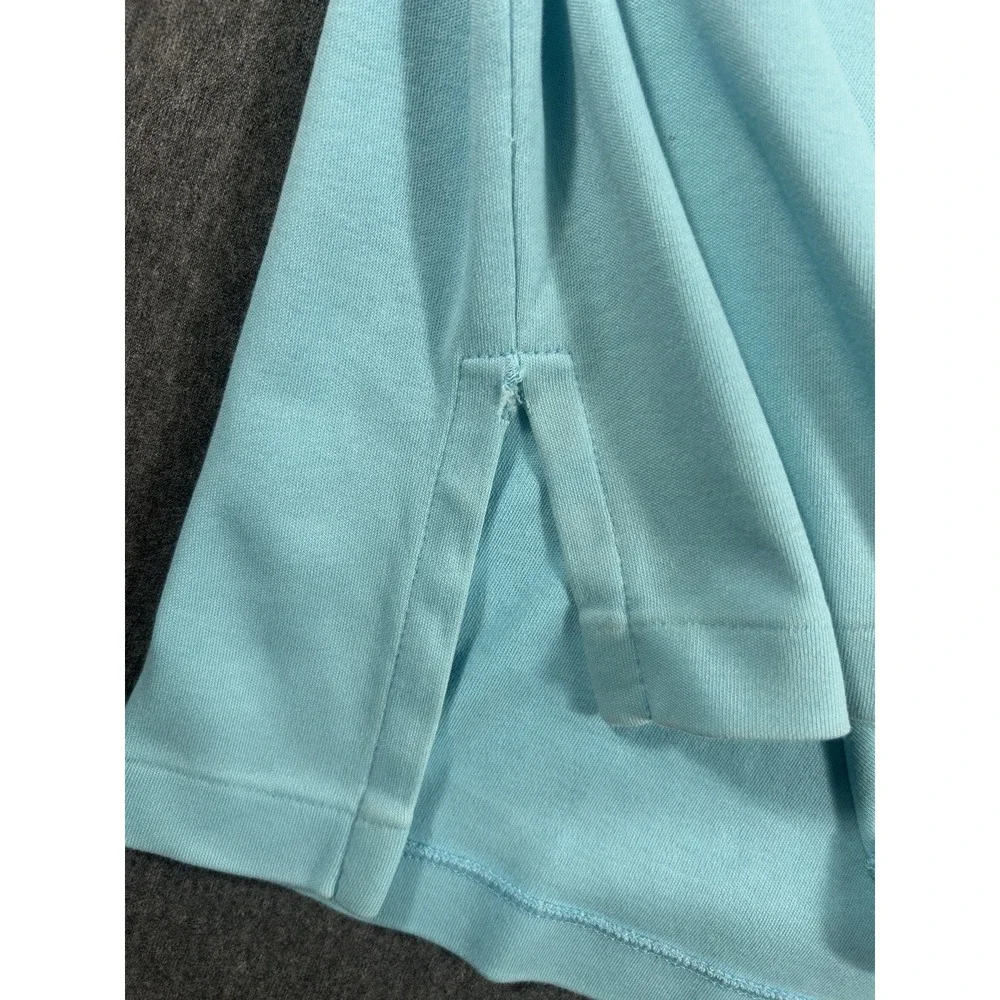 Vintage Polo Ralph Lauren Light Blue Interlock Short Sleeve Polo Shirt Men's L